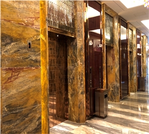 China XIN GE LI Brown Yellow Marble Door Frame