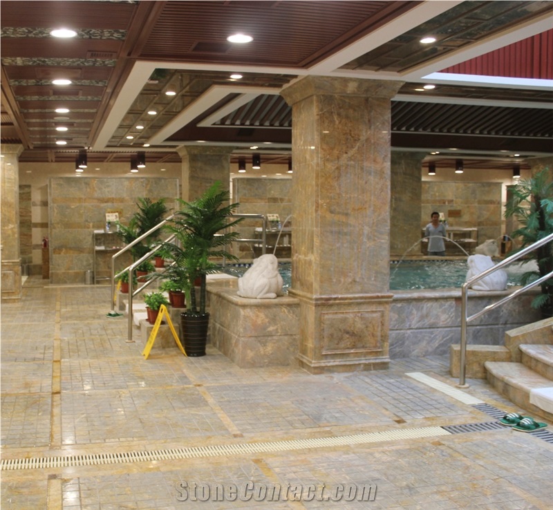 Chinese Rankin Grey Marble Panels For Indoor Columns