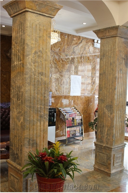 Chinese Rankin Grey Marble Panels For Indoor Columns