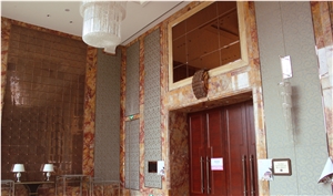 Van Gogh Red Yellow Marble Hotel Border And Frames