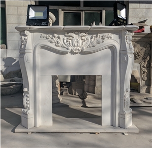 Natural Stone Fireplace,Han White Marble Fireplace