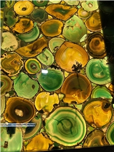 Green Agate Semiprecious Stone Slab