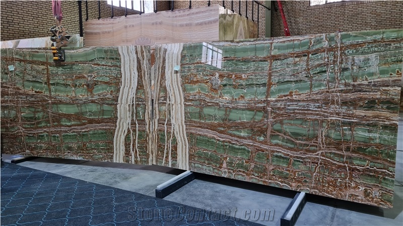 Dark Green Onyx Slabs