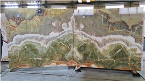 Green And White Onyx Slabs