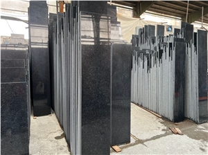 Natanz Black Granite Slabs, Tiles