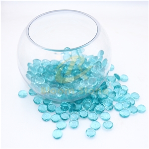 17-19Mm Aqua Blue Flat Glass Gems