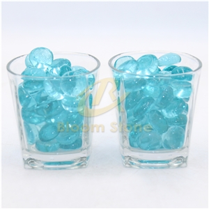 17-19Mm Aqua Blue Flat Glass Gems