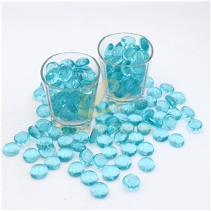 17-19Mm Aqua Blue Flat Glass Gems