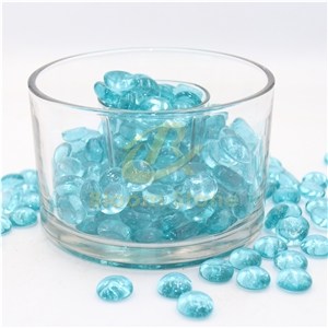 17-19Mm Aqua Blue Flat Glass Gems