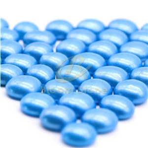 17-19Mm Blue Spray Colored Glass Beads Flat Glass Beads