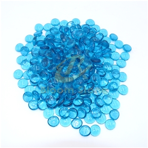 17-19Mm Flat Marble Vase Filler Caribbean Blue