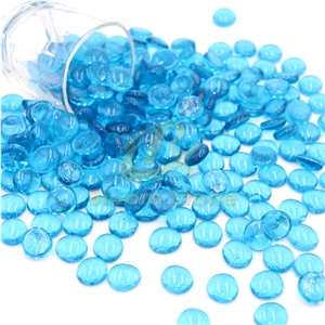 17-19Mm Flat Marble Vase Filler Caribbean Blue