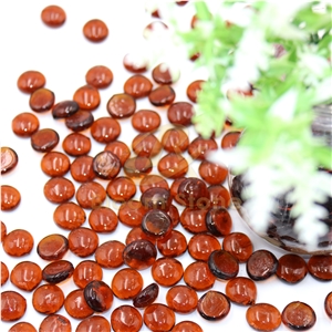 17-19Mm Flat Marble Vase Filler Transparent Amber