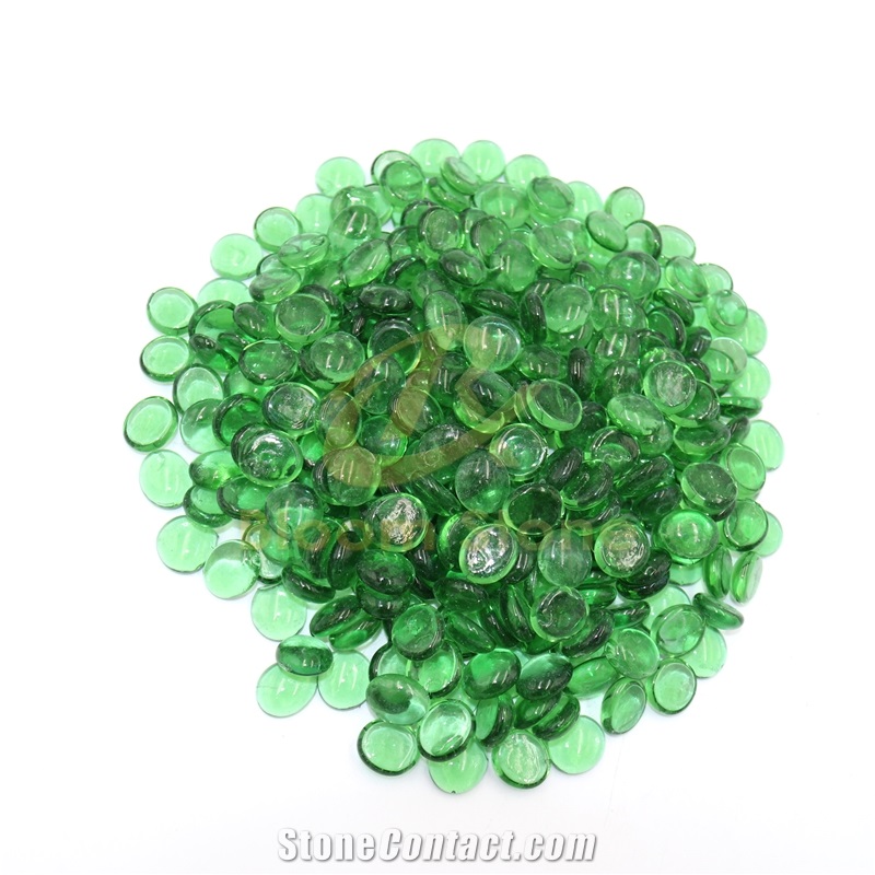 17-19Mm Flat Marble Vase Filler Transparent Light Green