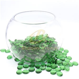 17-19Mm Flat Marble Vase Filler Transparent Light Green