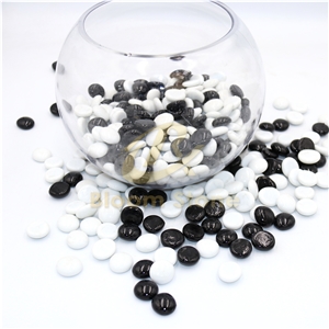 17-19Mm Flat Marble Vase Filler White And Black Mix
