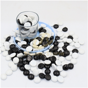 17-19Mm Flat Marble Vase Filler White And Black Mix
