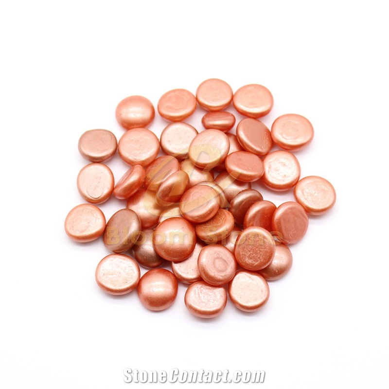 17-19Mm Orange Spray Colored Glass Beads Flat Glass Beads