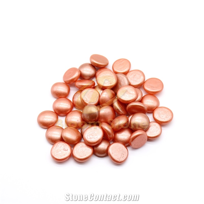 17-19Mm Orange Spray Colored Glass Beads Flat Glass Beads