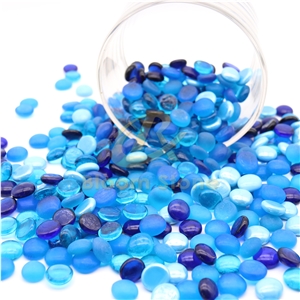 17-19Mm Premium Blue Mixed Flat Glass Marbles