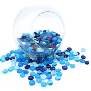17-19Mm Premium Blue Mixed Flat Glass Marbles