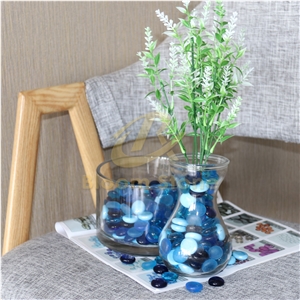 17-19Mm Premium Blue Mixed Flat Glass Marbles