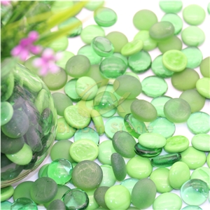 17-19Mm Premium Green Mixed Flat Glass Marbles