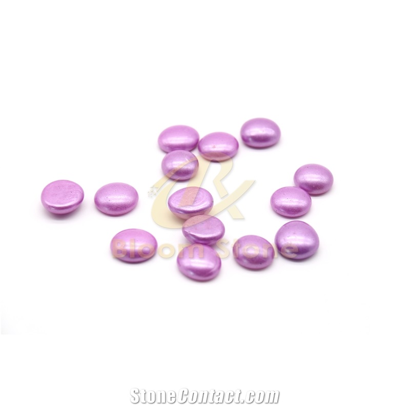 17-19Mm Purple Spray Colored Glass Beads Flat Glass Beads