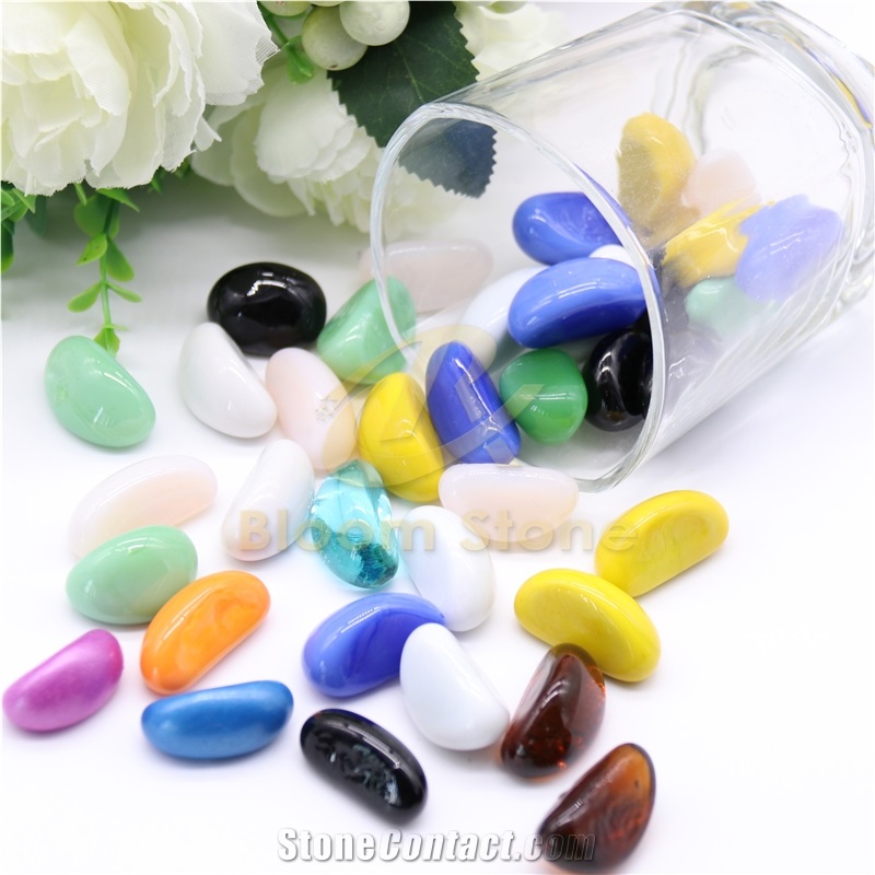 27-30Mm Glass Bean For Sale High Quality Mixed Glass Cashew