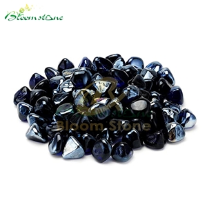 Black Fire Glass Diamonds 1 Inch Fire Pit Glass