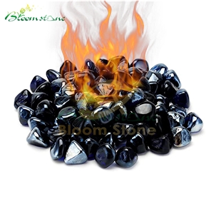 Black Fire Glass Diamonds 1 Inch Fire Pit Glass