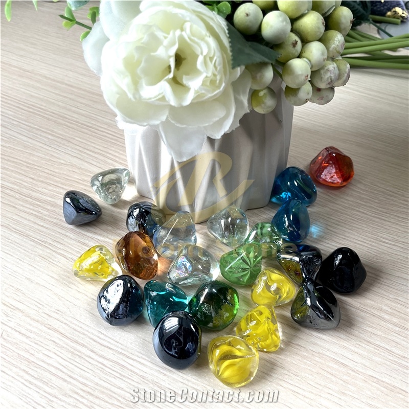 Blue Fire Glass Diamonds Fire Pit Rocks For Gas Fireplace
