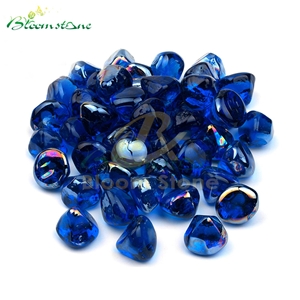 Blue Fire Glass Diamonds Fire Pit Rocks For Gas Fireplace