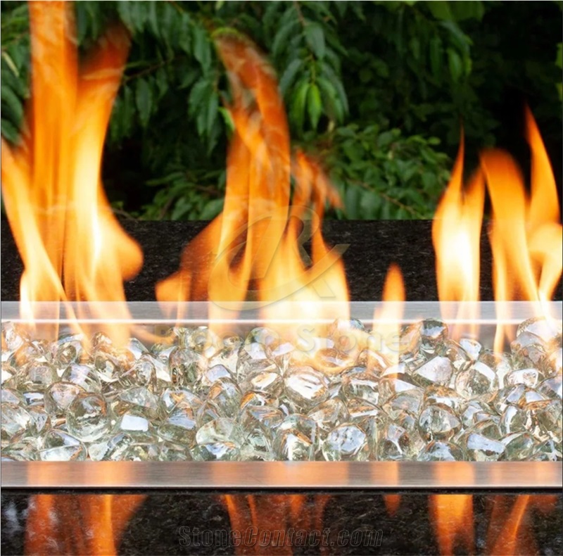 Blue Fire Glass Diamonds Fire Pit Rocks For Gas Fireplace