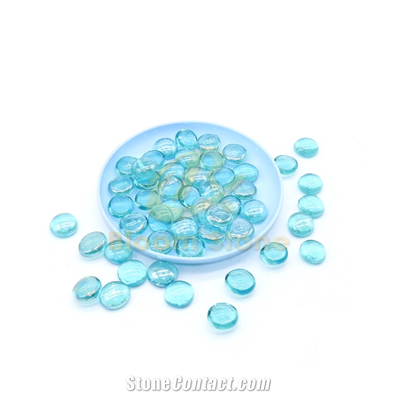 Clear 17-19Mm Flat Glass Marbles Premium Flat Gems