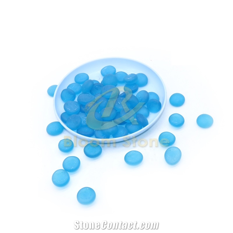 Clear 17-19Mm Flat Glass Marbles Premium Flat Gems