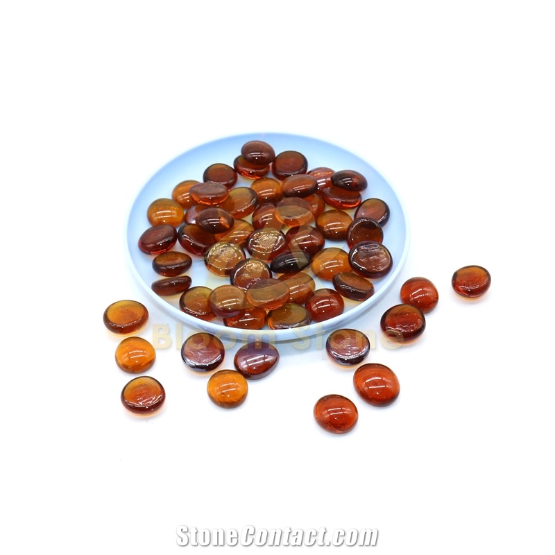 Clear AMBER FLAT GLASS BEADS Premium Flat Gems Aquarium