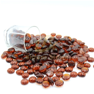 Clear AMBER FLAT GLASS BEADS Premium Flat Gems Aquarium