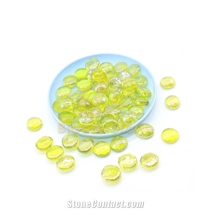 Red Color 17-19Mm Flat Glass Marbles Premium Flat Gems
