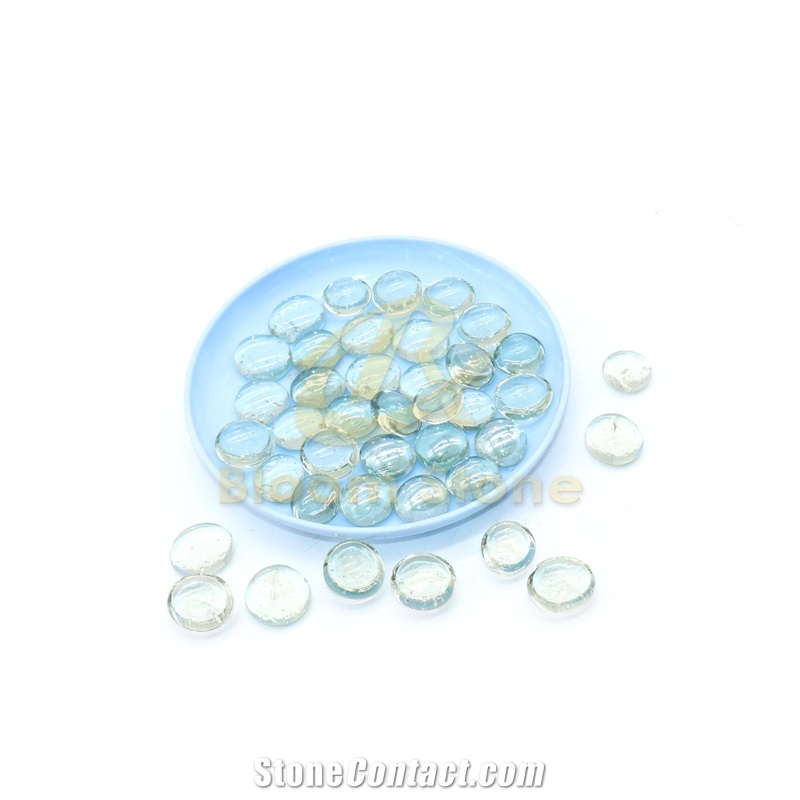 Red Color 17-19Mm Flat Glass Marbles Premium Flat Gems