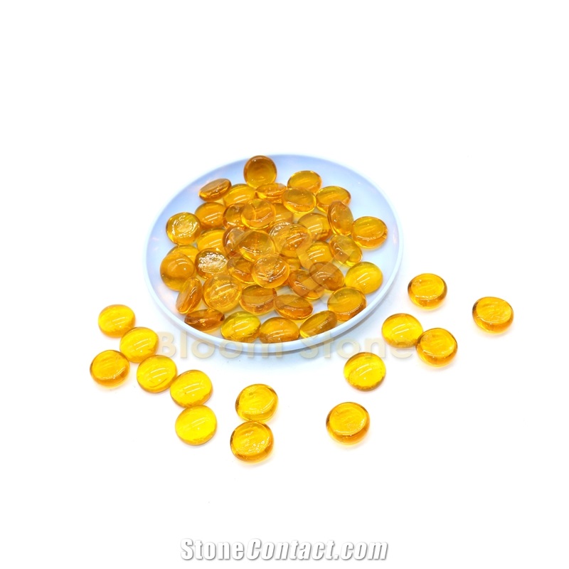 Red Color 17-19Mm Flat Glass Marbles Premium Flat Gems
