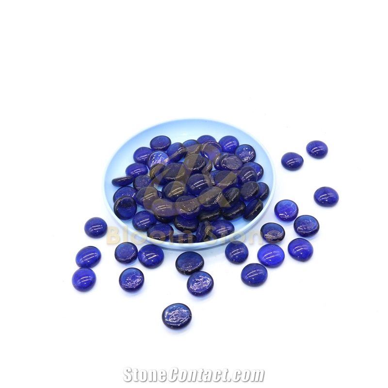 Yellow Color 17-19Mm Flat Glass Marbles Premium Flat Gems