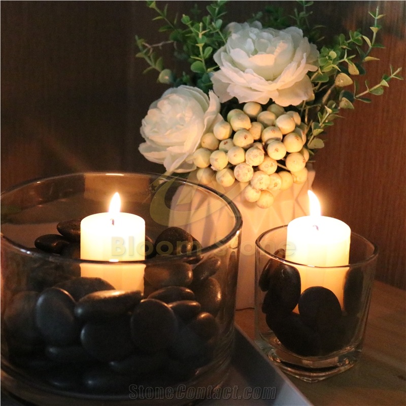 A Grade Polished Black Pebble Stone For Landscaping