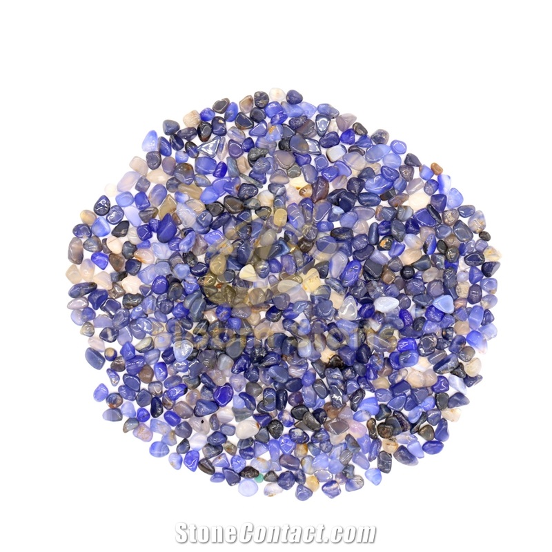 Blue Green Agate Crushed Natural Crystal Home Decoration