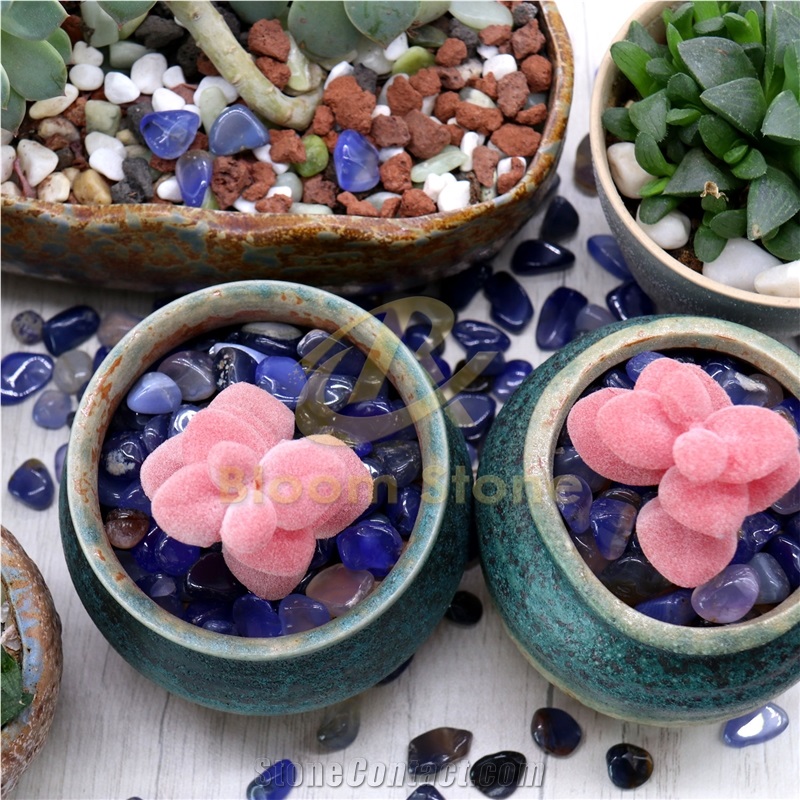 Blue Green Agate Crushed Natural Crystal Home Decoration