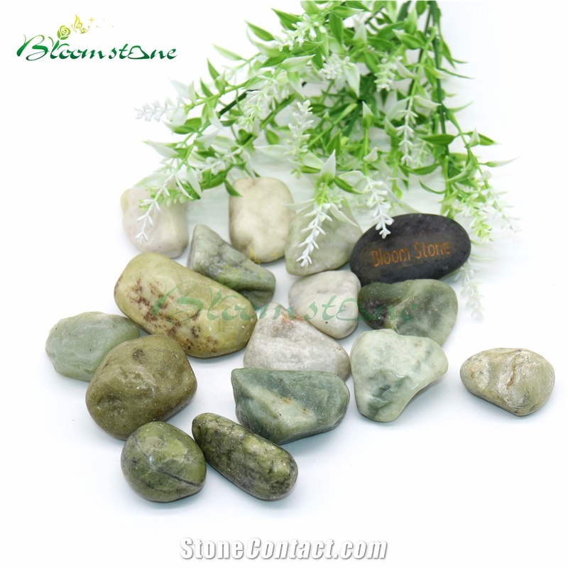 Landscape High Polished Green Pebble Stone