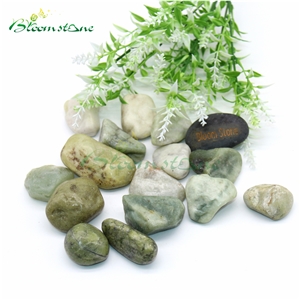 Landscape High Polished Green Pebble Stone