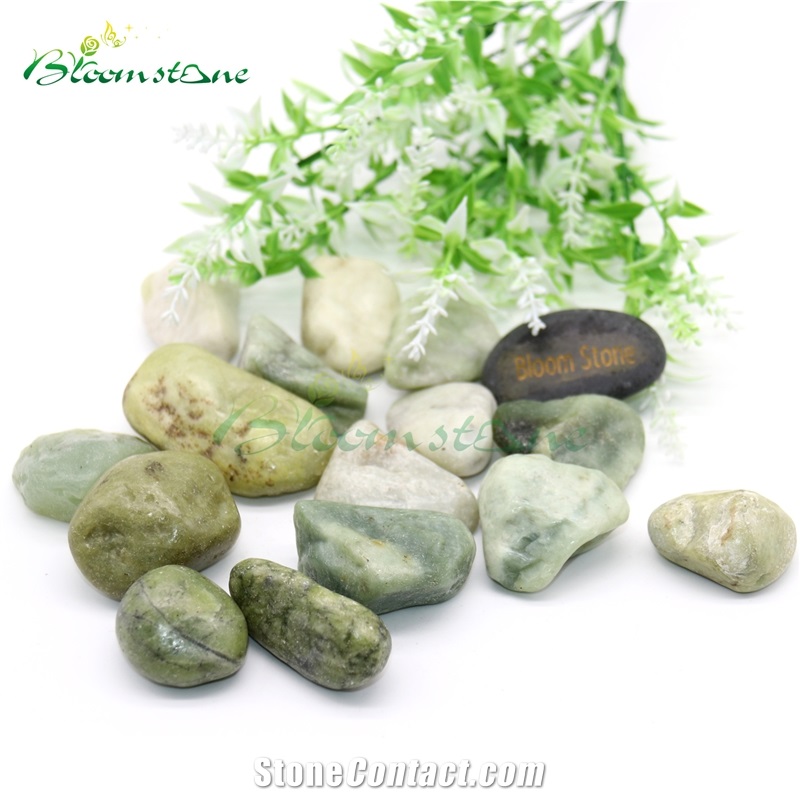 Landscape High Polished Green Pebble Stone