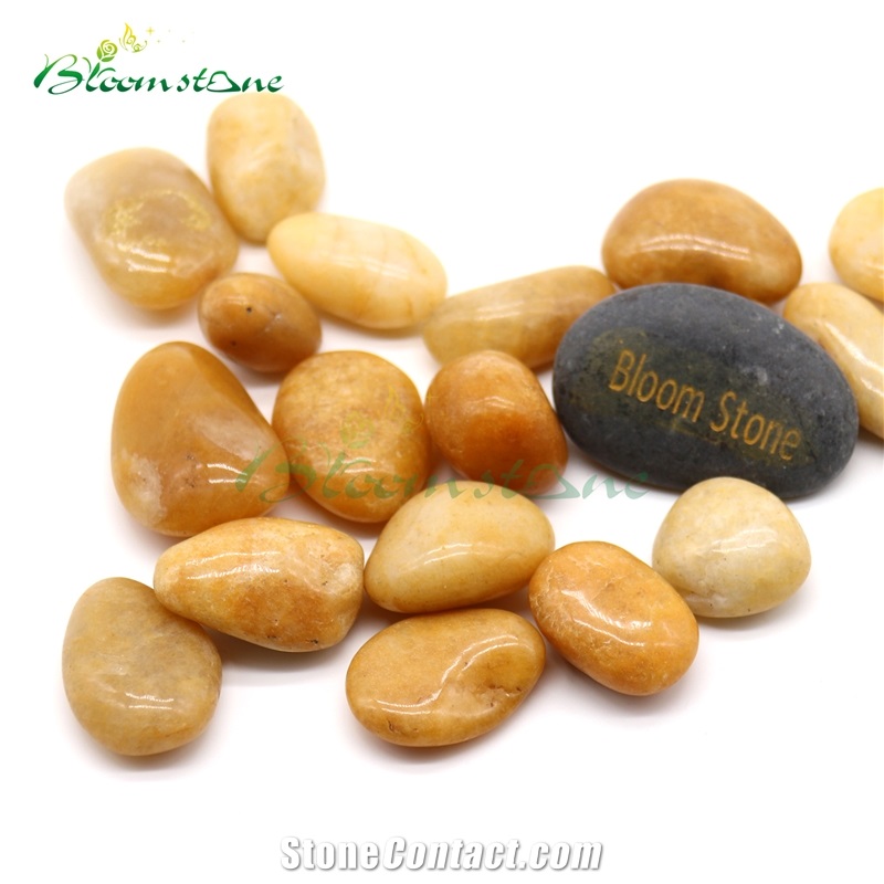 Landscape High Polished Yellow Pebble Stone