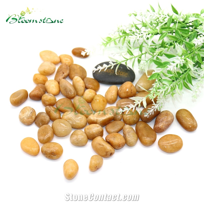 Landscape High Polished Yellow Pebble Stone